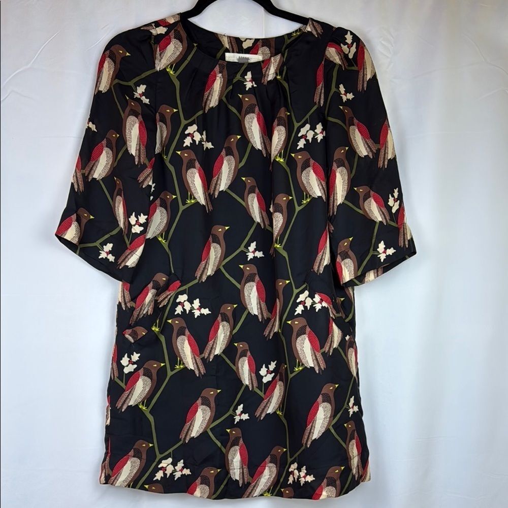 Fossil black bird print dress , XS